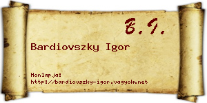 Bardiovszky Igor névjegykártya